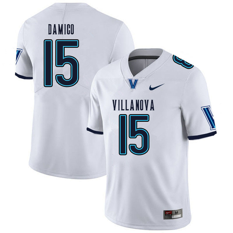 Men #15 Dan Damico Villanova Wildcats College Football Jerseys Sale-White